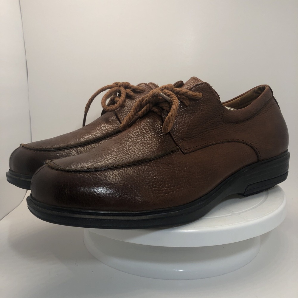 Gravity defyer Mens Casual shoes 11.5 brown leather Pig Skin Lining Preowned